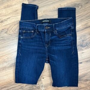 Express Women's Dark Blue Jeans Mid Rise Stretch Legging Size 2